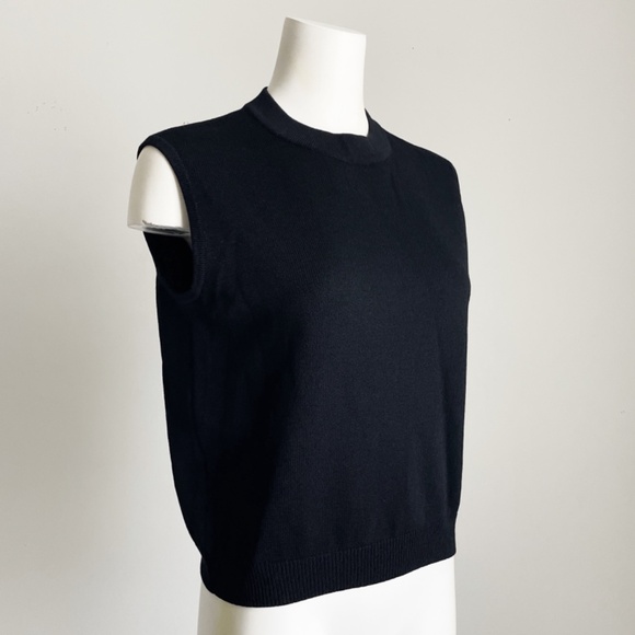 St John Sleeveless Top Basics Black Santana Knit Size M Vintage 90s Retro - Picture 2 of 7
